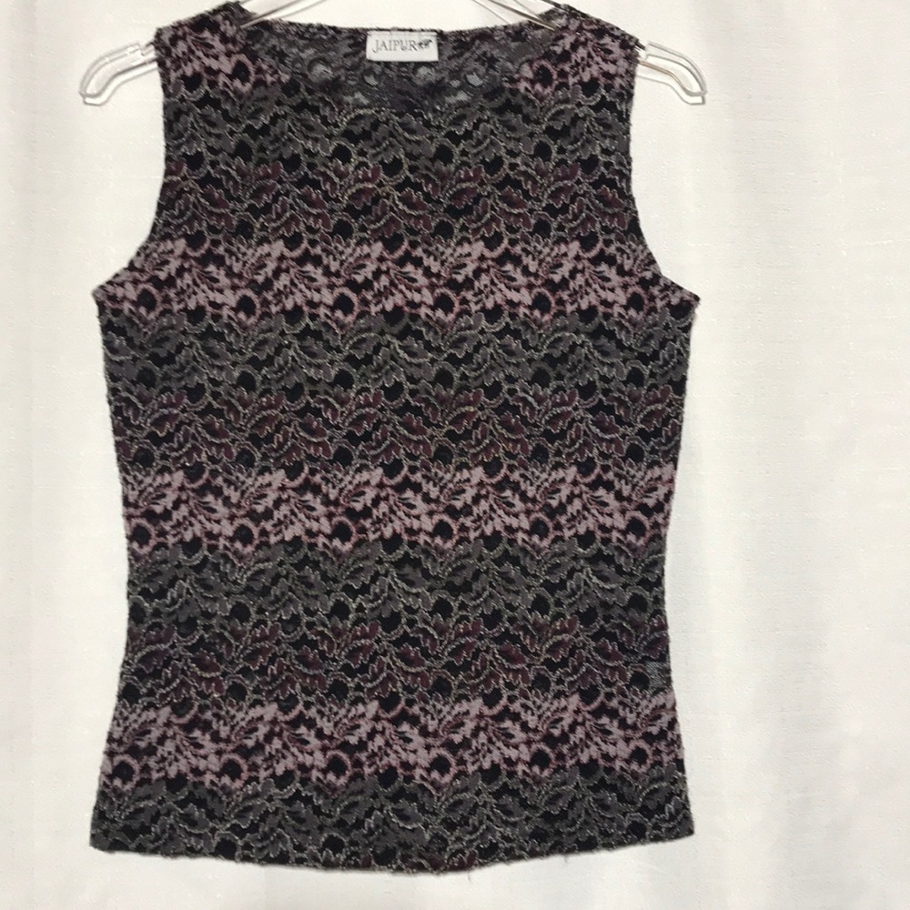 Shell - Black, Purple Stretch Lace